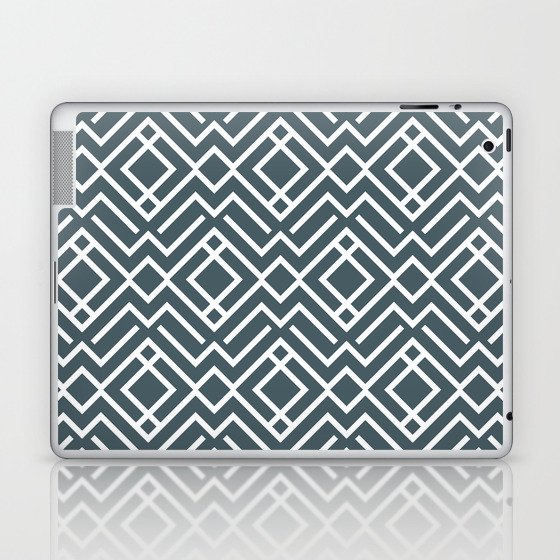 Blue and White Chevron Stripe Diamond Pattern Pairs DE 2022 Popular Color Blue Tapestry DET545 Laptop & iPad Skin