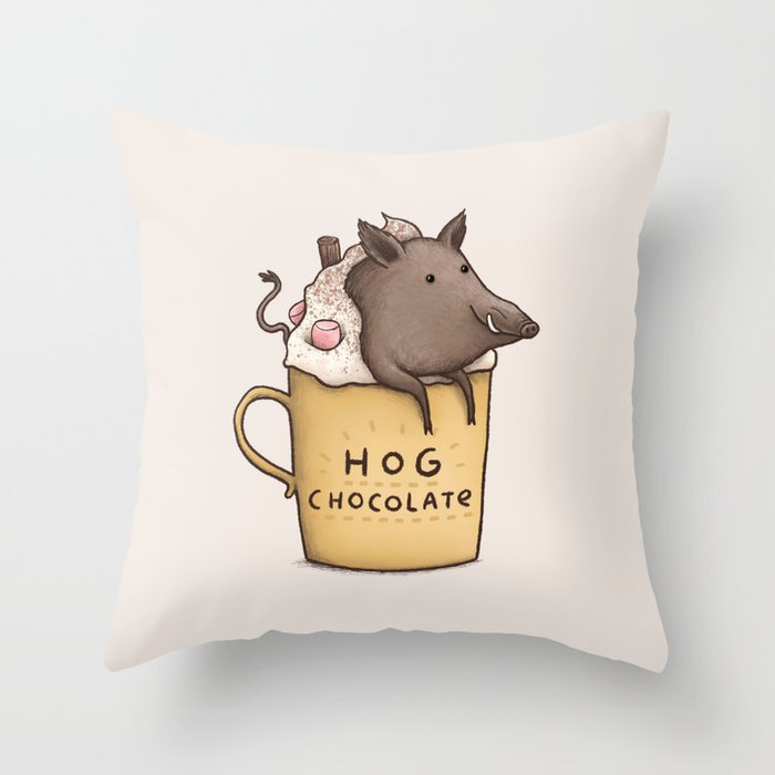 Hog Chocolate Throw Pillow