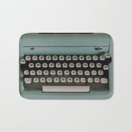 1957 Vintage Blue Typewriter Bath Mat