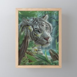 White Tiger of Eden Framed Mini Art Print
