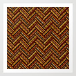 Knitted Textured Pattern Yellow Art Print