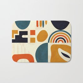 mid century shapes geometric abstract color 3 Bath Mat