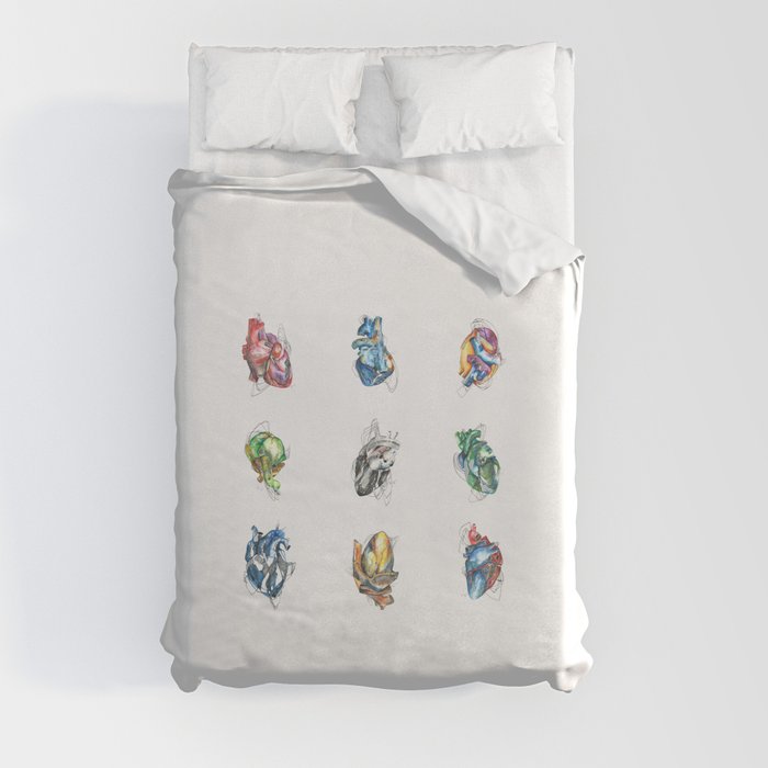 Nine hearts Duvet Cover