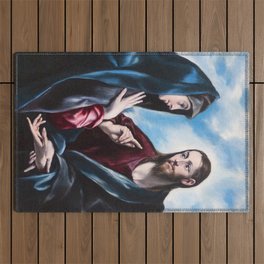El Greco (Domenikos Theotokopoulos) "Christ Taking Leave of His Mother" Outdoor Rug
