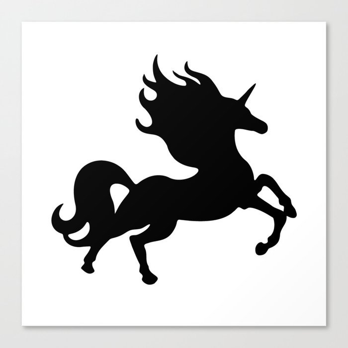 Simple Black Unicorn Canvas Print By Xooxoo Society6