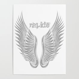 A Swift wings vector design on light grey text Poster