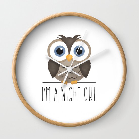 I'm A Night Owl Wall Clock by avenger Society6