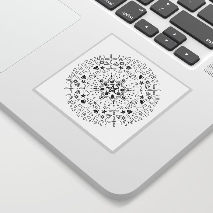Satanic Mandala - White Sticker