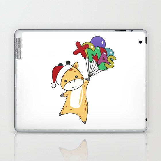 Giraffe Christmas Giraffes Winter Animals Laptop & iPad Skin