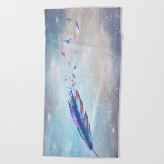 Feathered birds Beach Towel