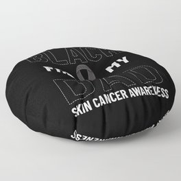 Melanoma Skin Cancer Black Ribbon Treatment Floor Pillow