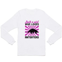 Only a girl who loves anteaters bear saying Long Sleeve T Shirt | Greatanteater, Ants, Graphicdesign, Anthill, Pygmyanteater, Bear, Animallover, Rainforest, Zoo, Anteater 