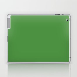 May Green Solid Color Popular Hues Patternless Shades of Green Collection - Hex Value #4C9141 Laptop Skin