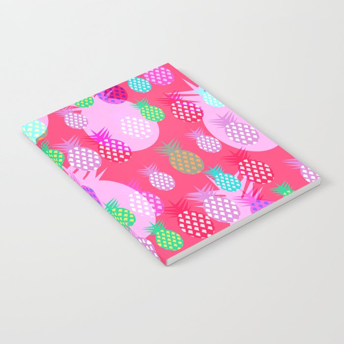 Pink tropical pineapples Notebook