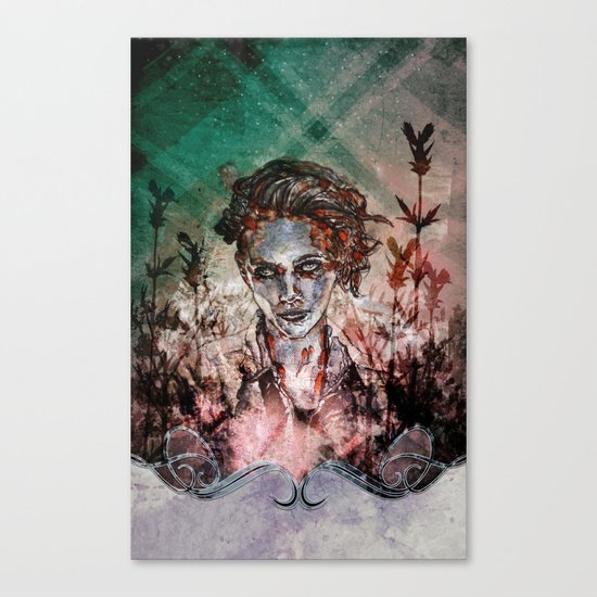 IN HER VICTORY GARDEN Canvas Print