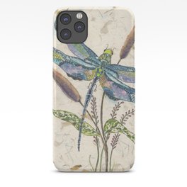 ""Dragonflies and Cattails" iPhone Case