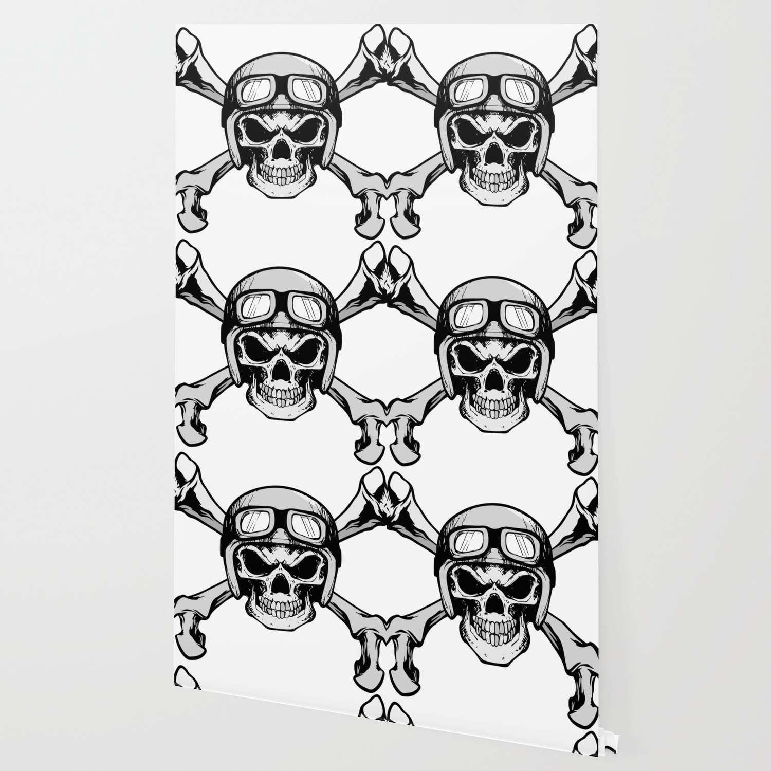 Biker Skull And Cross Bones Wallpaper By Dylanjaimz Society6