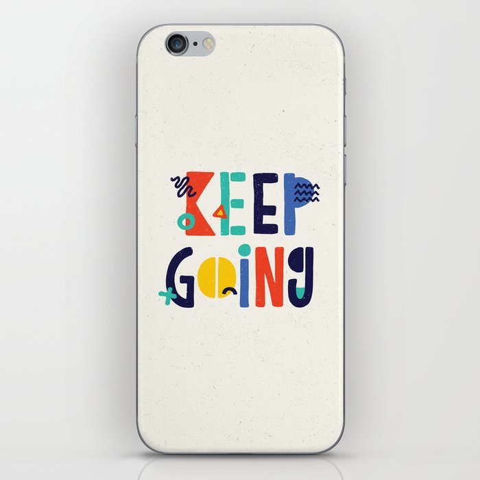 Keep Going Colorful Memphis Typography Funny Poster Hand Lettered