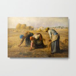 Jean-Francois Millet - The Gleaners Metal Print | France, Realism, Hayrick, Glaneuses, Women, Harvest, Social, Millet, Des, Realist 