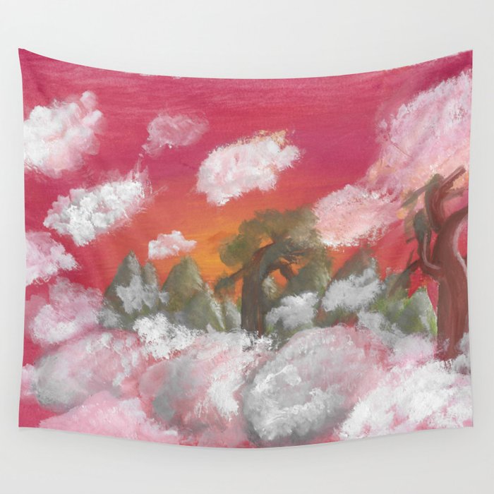 in the clouds Wall Tapestry