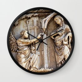 Orvieto Cathedral Facade Relief Annunciation Gothic Art Wall Clock