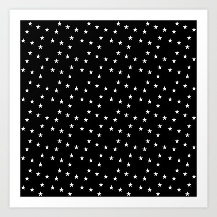 stars 123 - Black and white Art Print