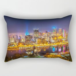 Pittsburgh Night Skyline Photograph Rectangular Pillow
