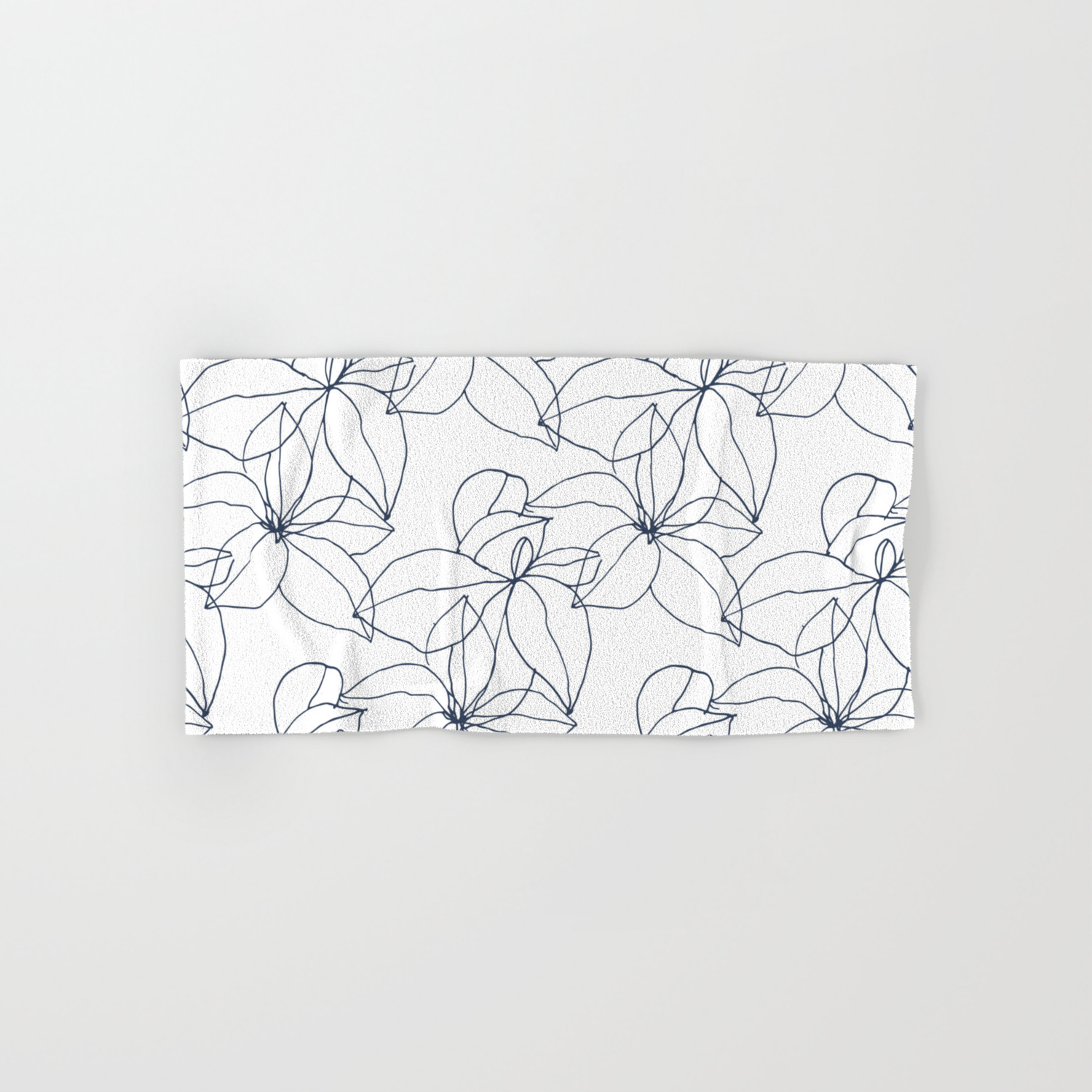 Floral Drawing Overlap Hand Bath Towel By Johnnypattern Society6