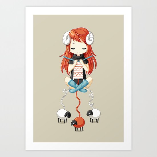 Knitting Meditation 2 Art Print