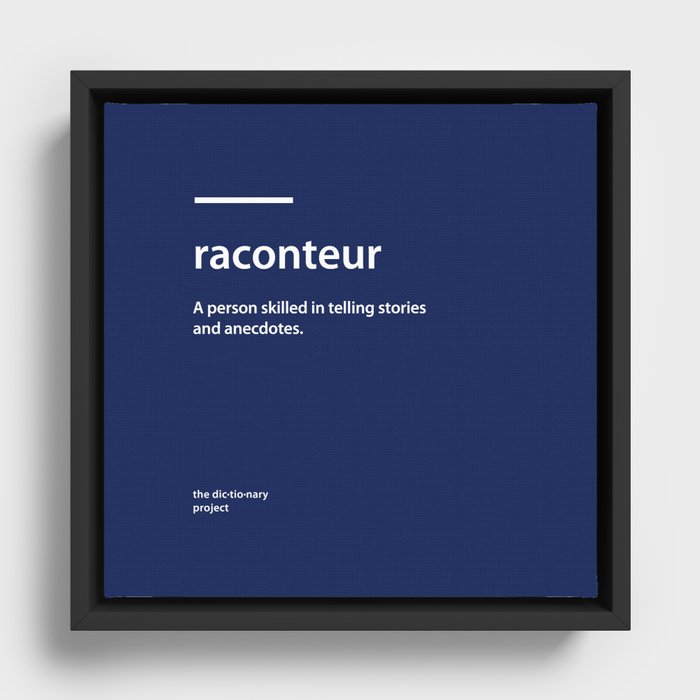 Raconteur - Dictionary Project Framed Canvas