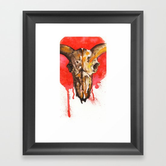 red moon skull Framed Art Print
