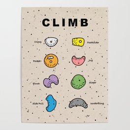 Rock Climbing Poster colorful Poster