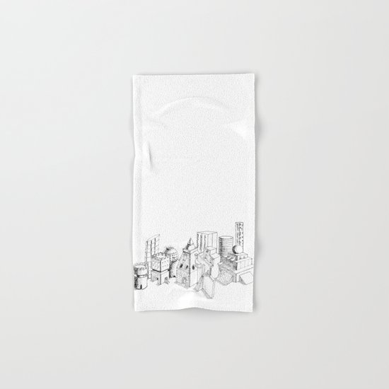 cubes and balls in the city Hand & Bath Towel
