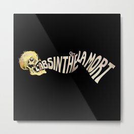 L'absinthe C'est La Mort (Absinthe is Death) Vintage Skull Poster, Oil Paint for Wall Art, Prints, Posters, Tshirts, Men, Women, Kids Metal Print | Vincent, Absinth, Tremens, Drink, Beverage, Advertisement, Propaganda, Pink, Ad, Alcoholic 
