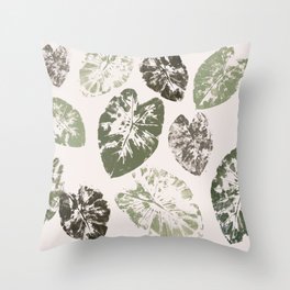 Kalo leaf print Throw Pillow | Leafprint, Graphicdesign, Kalo, Digital 