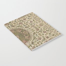 Antique Floral Embroidered Silk Bedspread Notebook