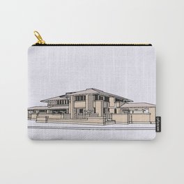 Darwin Martin House  Carry-All Pouch | Painting, Illustration, Parkside, Prairie, Digital, Architecture, Buffalo 
