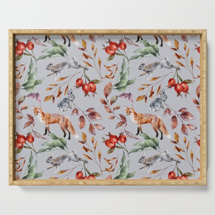 Autumn Watercolor Pattern 15 Serving Tray