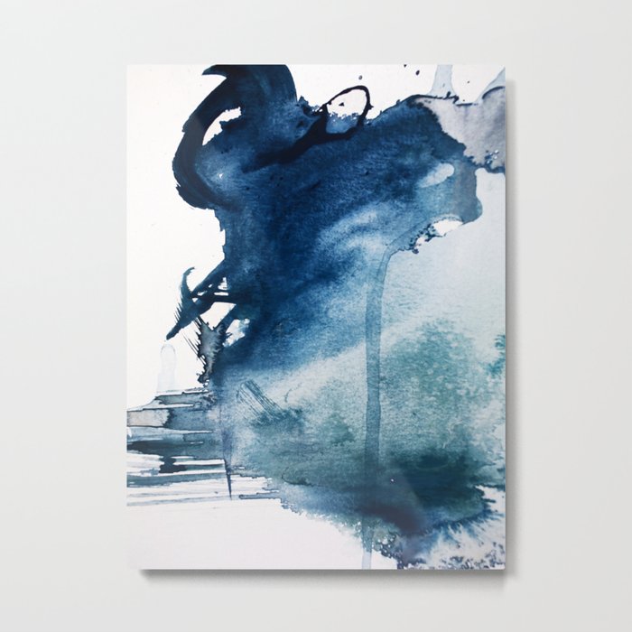 Pacific Grove: a pretty minimal abstract piece in blue by Alyssa Hamilton Art Metal Print