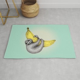 Bananas about you - sea green Rug