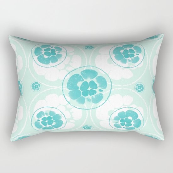 Green Lemon Pattern Rectangular Pillow