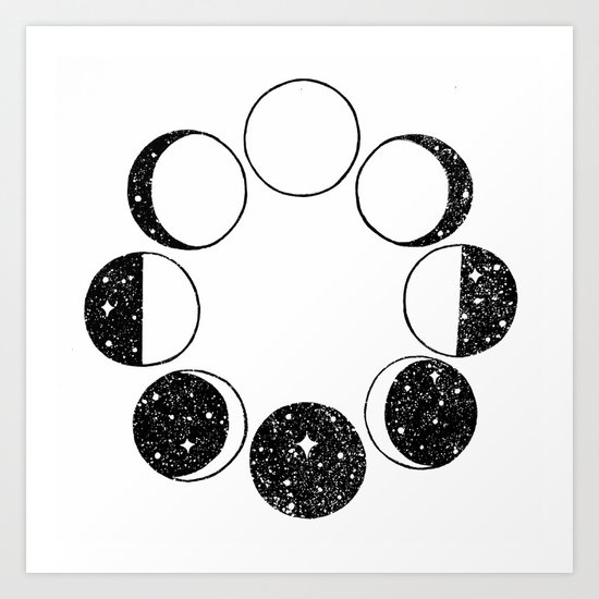 Moon Phases Art Print by Euphoria Aura | Society6