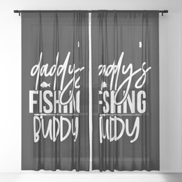 Daddy's Fishing Buddy Cute Kids Hobby Sheer Curtain