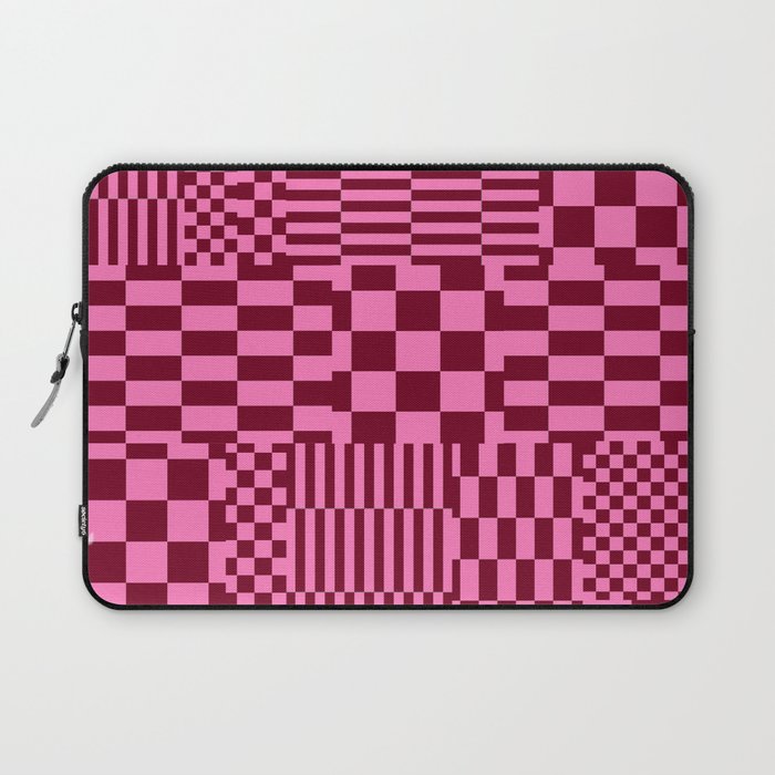 Glitchy Checkers // Raspberry Laptop Sleeve