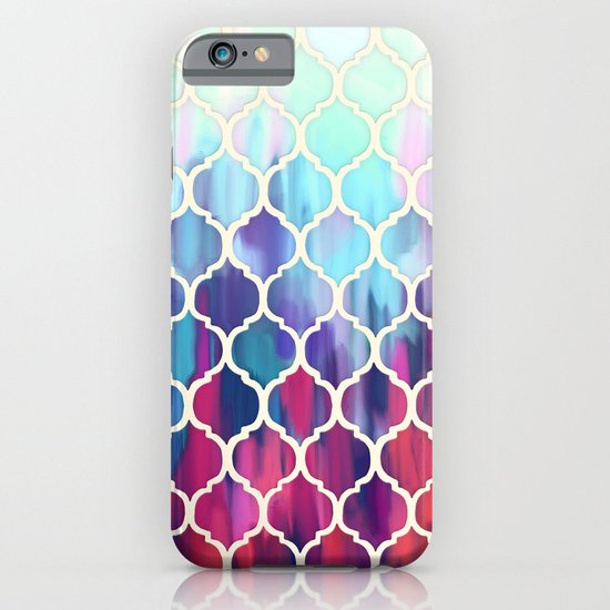 Moroccan Meltdown - pink, purple & aqua painted tiles iPhone & iPod Case