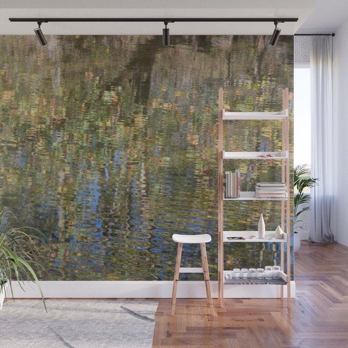 Monet-Like Autumn Reflection Wall Mural