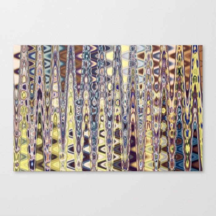 Surrealistic Zigzag Abstract In Yellow Canvas Print