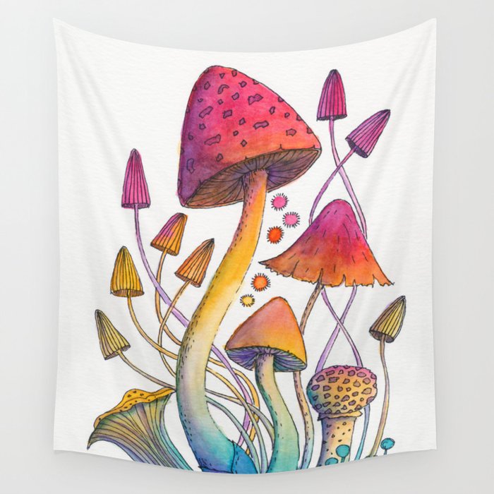 Mushroom Magic Wall Tapestry