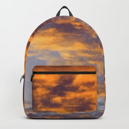 Tangerine And Yellow Clouds In Blue Sky Backpack | Firesunset, Photo, Dec02, Fierysunsetsky, Orangeclouds, Yelloworangesky, Orangeyellowsky, Vibrantsky 