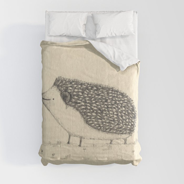 Monochrome Hedgehog Comforter